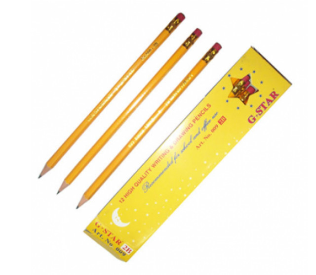 Bút chì chuốt 2B G-Star thân vàng có gôm