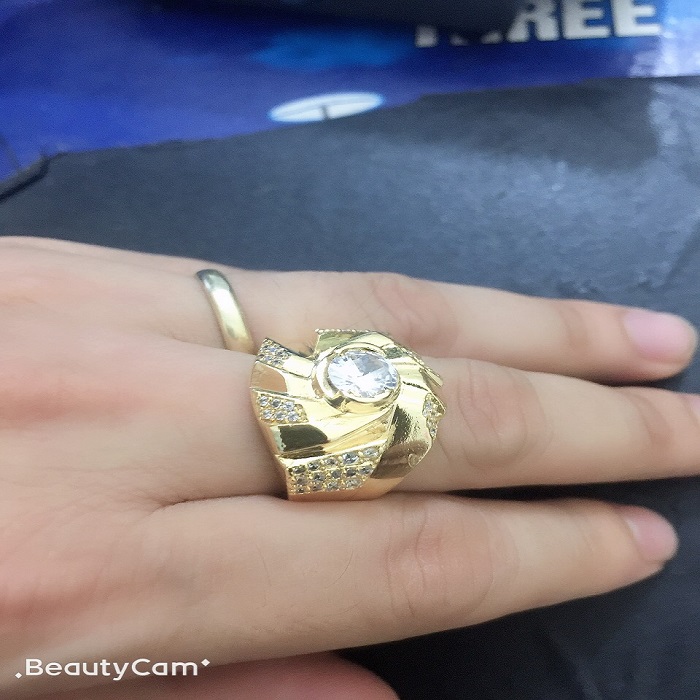 Nhẫn nam đính đá mạ 18k đẳng cấp