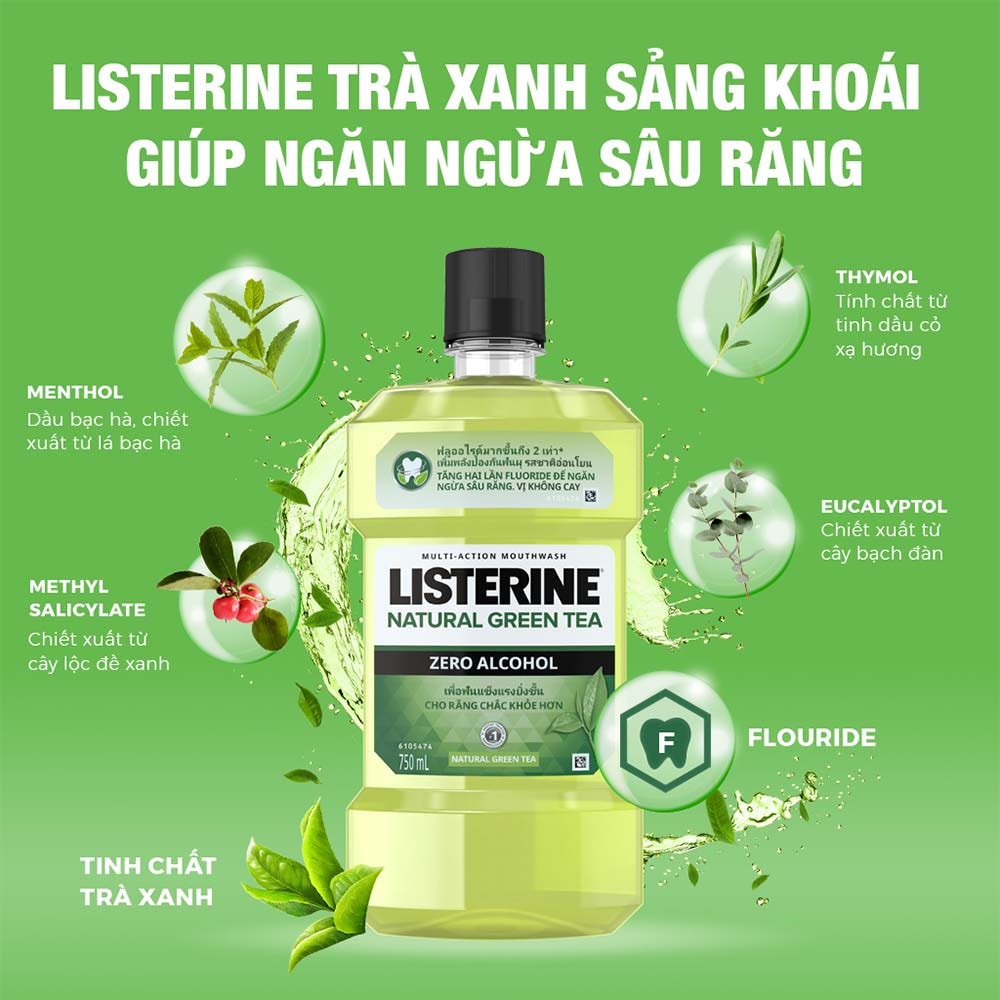 Nước Súc Miệng Trà Xanh Listerine 250ml