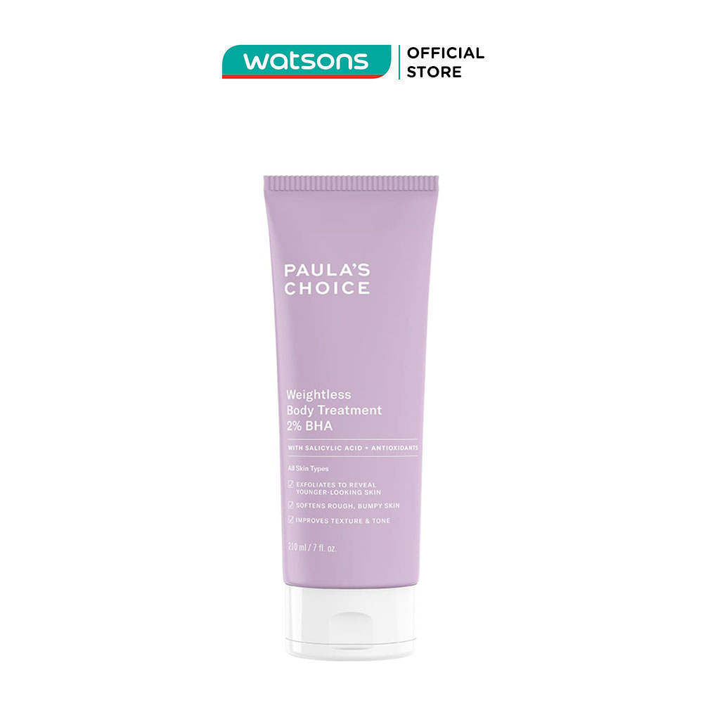 Kem Dưỡng Thể Paula's Choice Weightless Body Treatment 2% BHA Giảm Viêm Lỗ Chân Lông 210ml