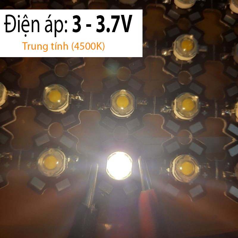 Bóng đèn Led, Chip Led 3V-3.7V Luxeon đã hàn sẵn đế tản nhiệt 20mm, Thay thế đèn Led rọi, Đèn pin, Đèn đọc sách, Đèn học và làm việc