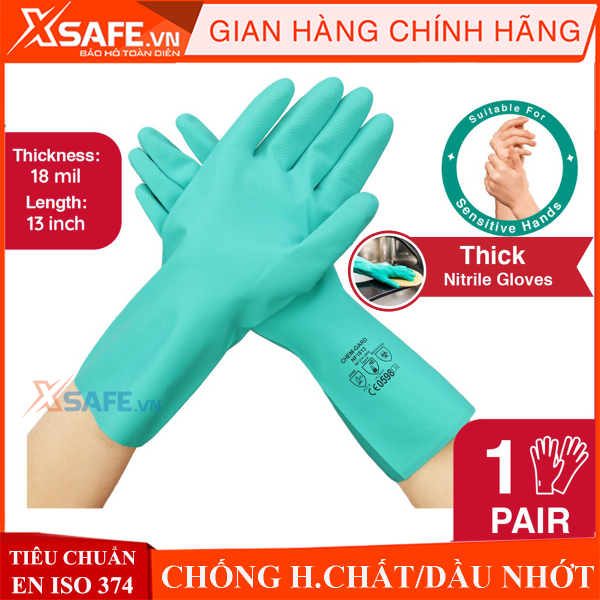 Găng tay nitrile chống hóa chất Nastah NF1513 bao tay cao su chống axit - dầu nhớt - không gây dị ứng/đổ mồ hôi tay an toàn với thực phẩm và da tay...  [CHÍNH HÃNG][XSAFE]