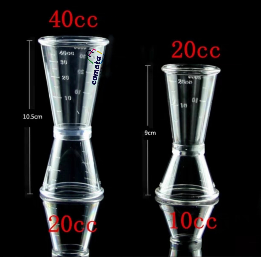 Ly đong 2 đẩu dùng cho pha chế đồ uống 10-20cc và 20-40cc - CAMATA - Ly đong định lượng pha chế 2 đầu - Jigger đong - cốc đong 2 đầu có định lượng -