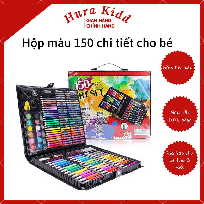 Hộp Màu 150 Chi Tiết Màu Vẽ Cho Bé Thỏa Sức Tô Vẽ Sáng Tạo - Hura Kidd -  Mixasale