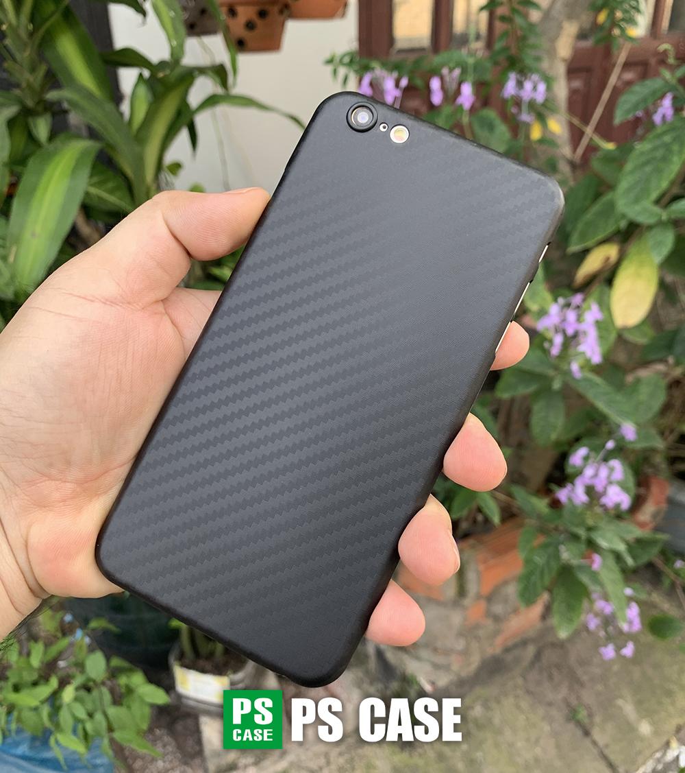 Ốp lưng siêu mỏng, vân carbon dành cho iPhone 6 Plus / iPhone 6S Plus - Màu đen - PS Case Phân Phối