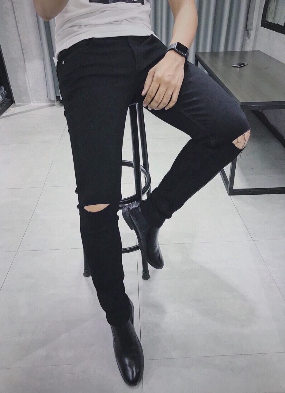 Quần jean nam rách gối hàng cao cấp thời trang binstore94 v60