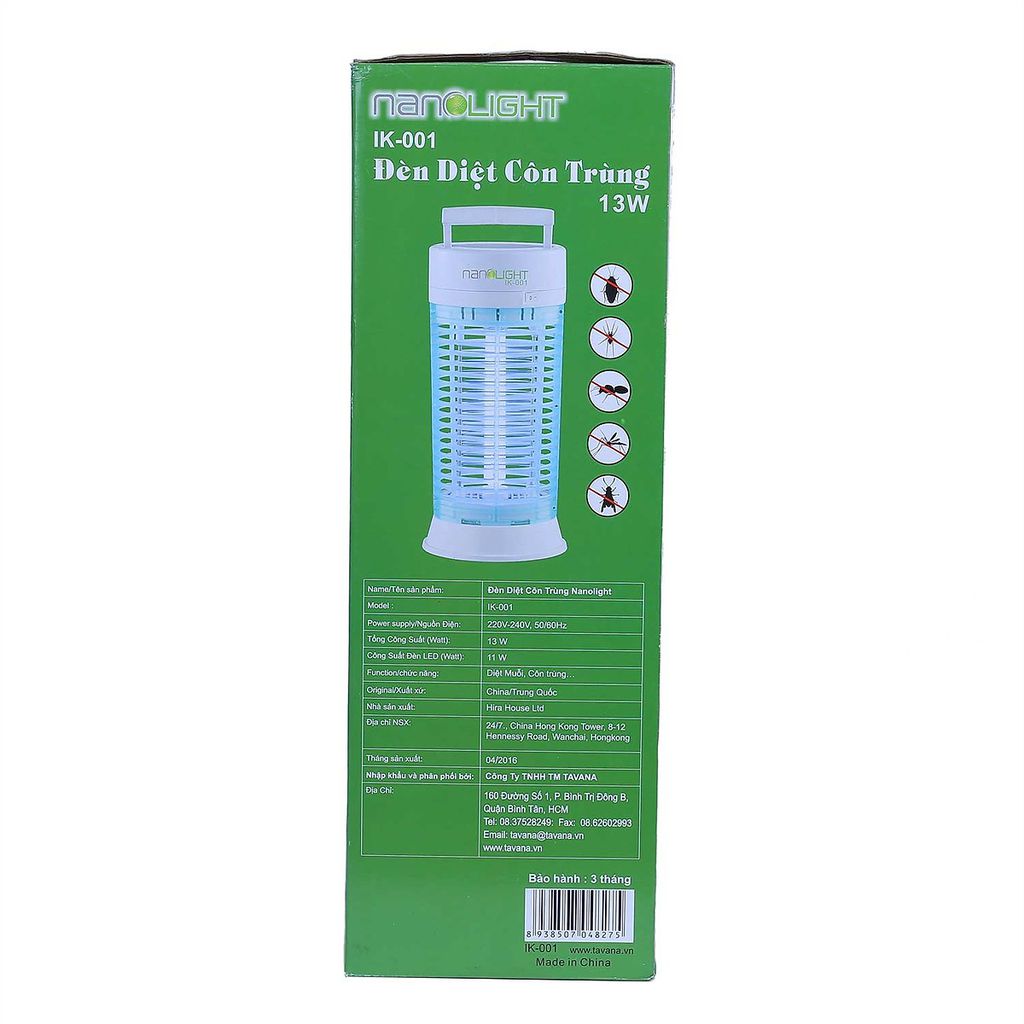 Đèn Diệt Muỗi Và Côn Trùng Nanolight IK-001 (BẢO HÀNH CHÍNH HÃNG)