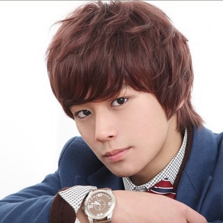 Tóc giả nam nguyên đầu,tóc giả nam cao cấp làm bằng tơ mềm mượt như tóc thật (màu nâu) + tặng kèm lưới