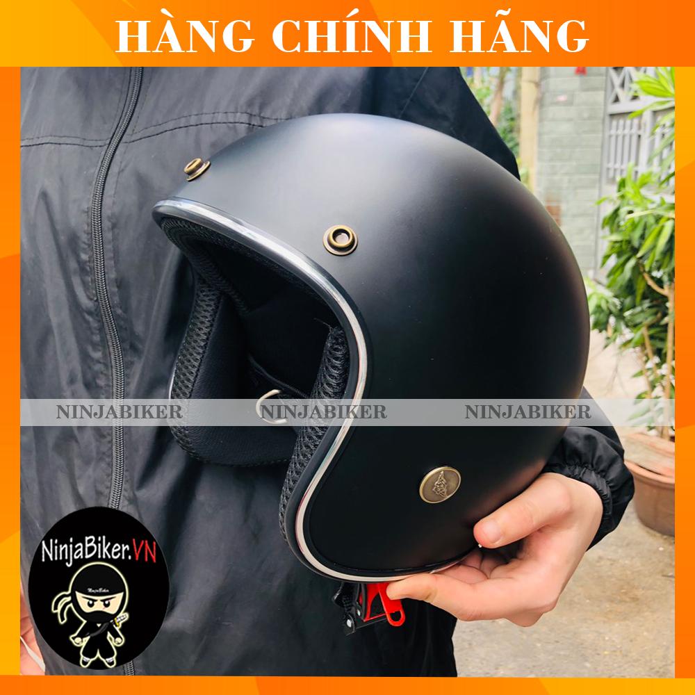 Nón bảo hiểm 3/4 NTMAX đen nhám full