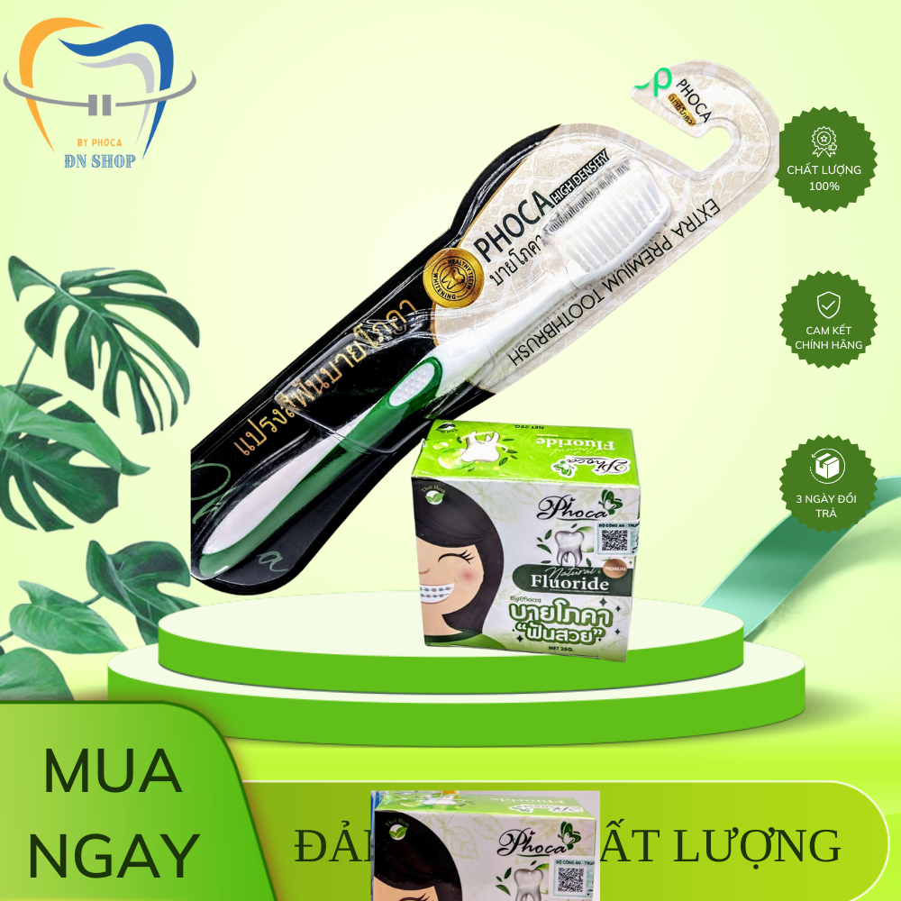 [ Bộ Đôi Chính Hãng Phoca] Kem đánh răng + Bàn Chải đánh răng Phoca