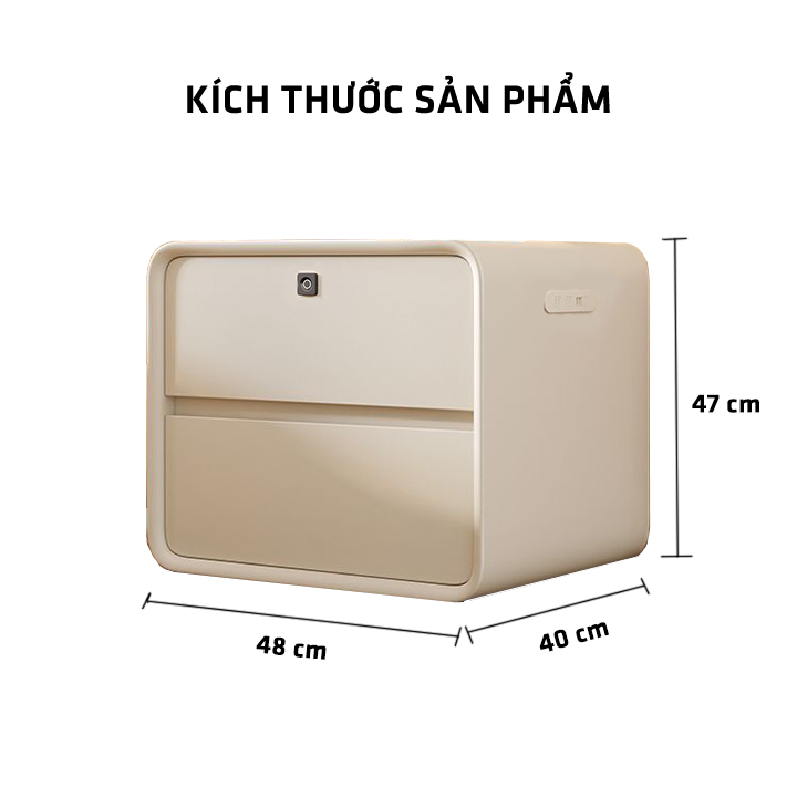 Tủ đầu giường thông minh màu trắng