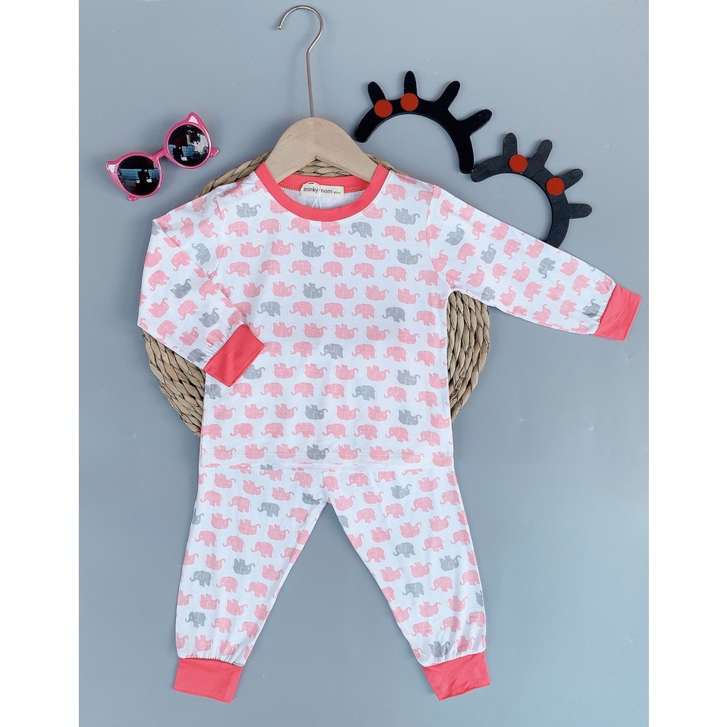 [SALE] Bộ Dài Tay Cho Bé Trai, Bé Gái Minky Mom Vải Thun Lạnh Cầu Vồng Sư Tử Xanh, Đồ Bộ Cho Bé Mặc Nhà MKMTD2142