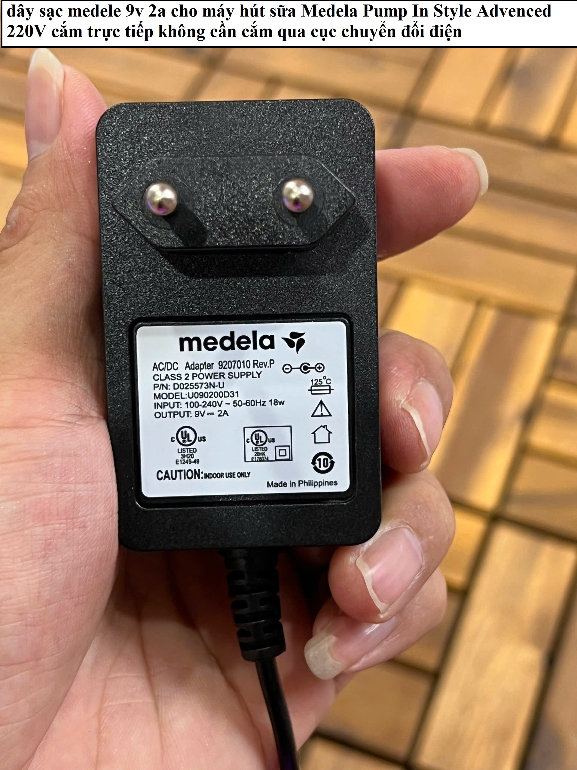 sạc 9v cho máy hút sữa Medela pump instyle advance