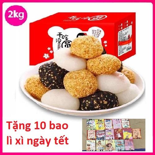 2kg cái Bánh MOCHI tròn mix 4 vị tặng 10 bao lì xì ngày tết