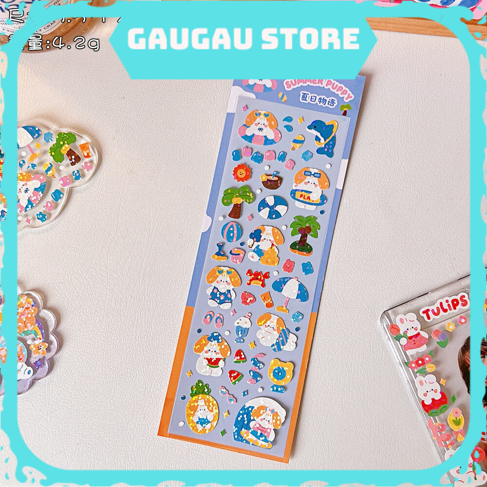 Sticker Trang Trí Hình Gấu Thỏ Dễ Thương Siêu Lạ