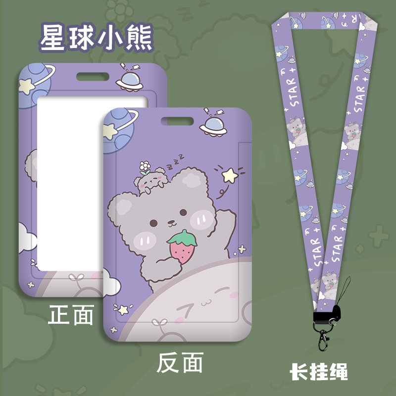 Thẻ đeo + dây rc01867, dây đeo thẻ học sinh, sinh viên, dây đeo thẻ nhân viên văn phòng kèm icon cute