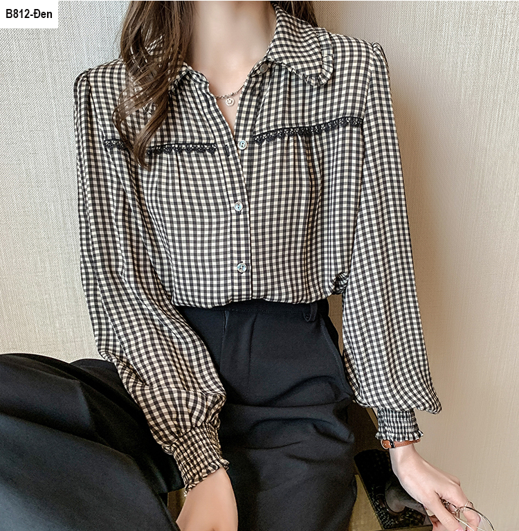 [HCM]B812- Áo SM caro Lụa phối ren