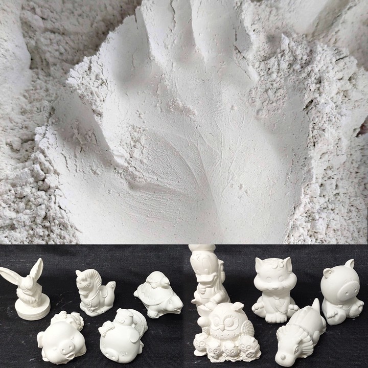 Plaster, gypsum powder high-grade 1kg, plaster made statues, rhinestones flock mold
