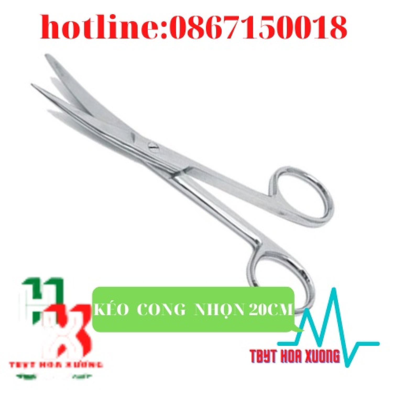 Kéo Y  Tế Cong Nhọn 12,14,16,18,20cm