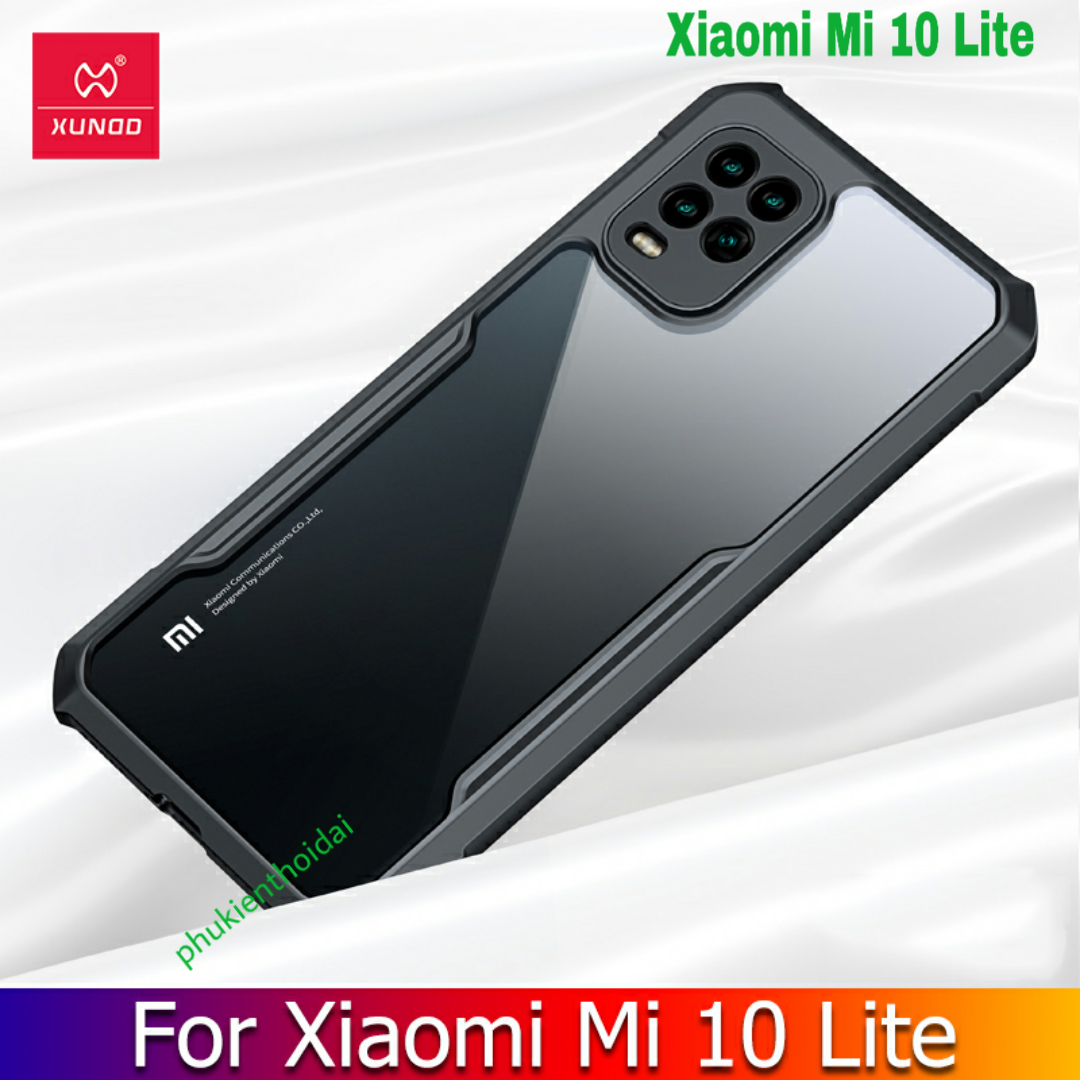 Ốp lưng XUNDD Xiaomi Mi 10 Lite mặt lưng trong viền màu chống ố vàng chống va đập mạnh