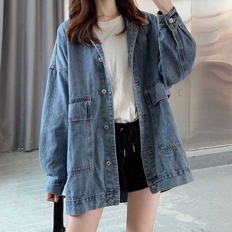 ÁO KHOÁC BÒ DEMIN DÁNG THỤNG BASIC