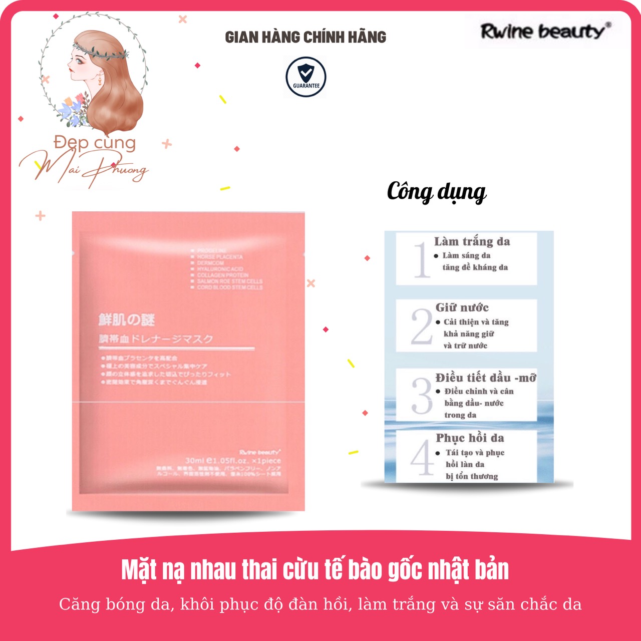 Mặt nạ nhau thai cừu nhật bản (1 miếng)