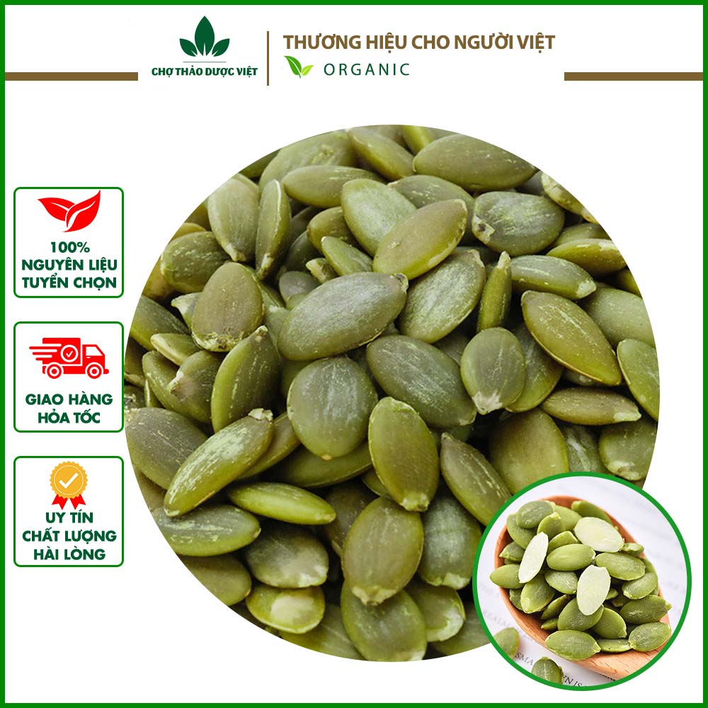Nhân hạt bí xanh rang chín, bí xanh bóc vỏ ăn vặt healthy 1kg - Chợ Thảo Dược Việt