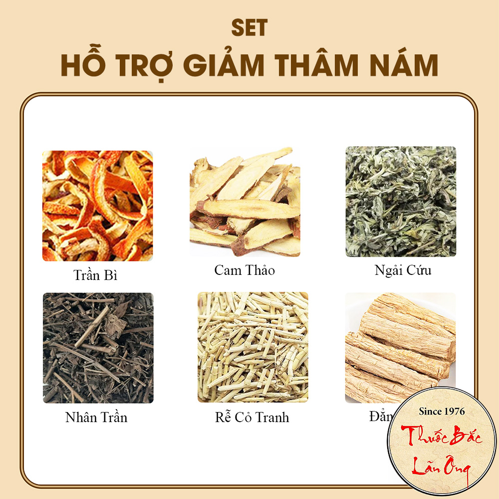 Set hỗ trợ giảm thâm, mờ nám (Cam thảo, nhân trần, cỏ tranh,...)