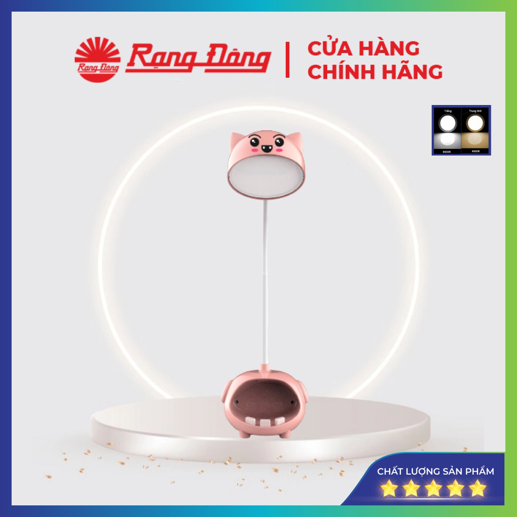 Đèn học Rạng Đông chống cận 6 W, đèn học để bàn cảm ứng 3 chế độ thông minh cho bé, học sinh, đọc sách MODEL RD-RL-41