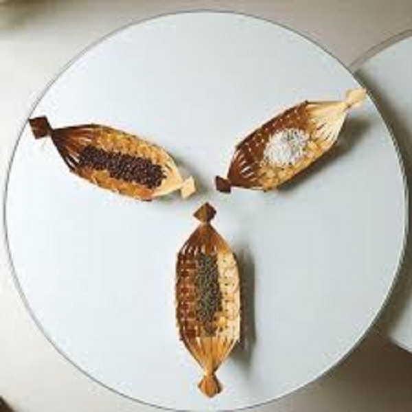 Đĩa tre dạng thuyền đựng hạt hướng dương hạt bí cho nhà hàng quán cafe