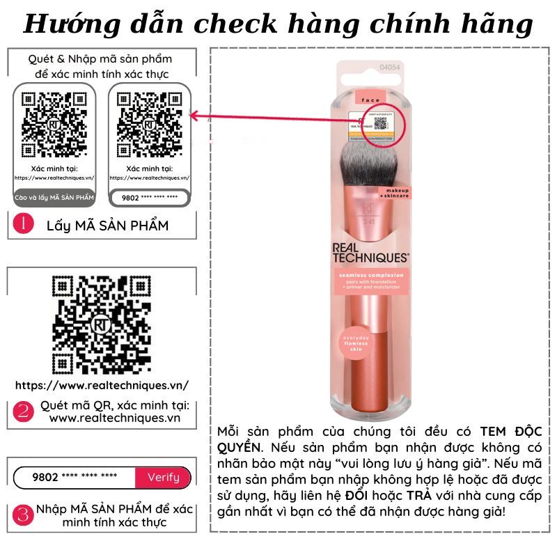 Cọ Tán Nền Và Kem Lót Real Techniques Seamless Complexion Brush
