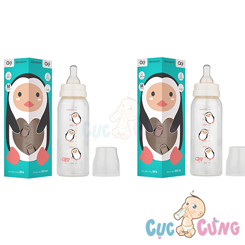Bộ 2 Bình Sữa Agi Cổ Thường 250ml - binh sua