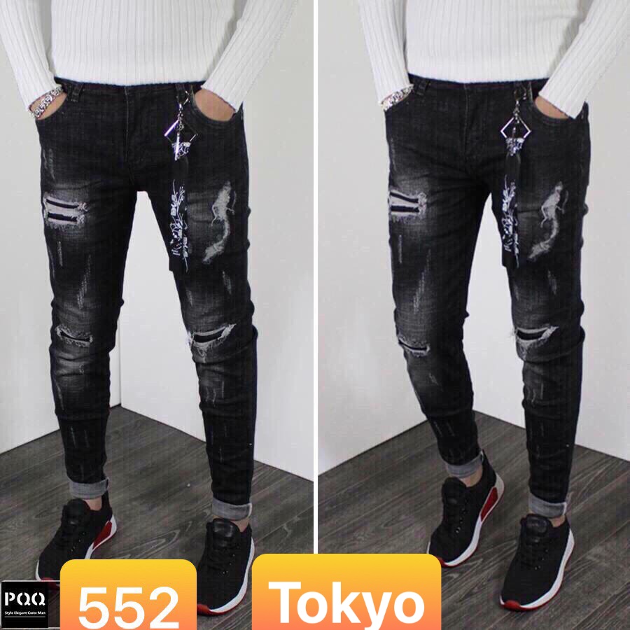QUẦN JEAN NAM CHẤT BÒ ĐEN WASH XƯỚC HOT TREND TOKYO-552 CAO CẤP - TOKYO FASHION