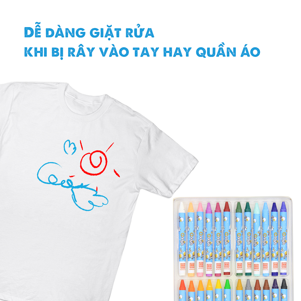 Hộp 12/18/24 Sáp Màu Oringa Hồng Hà - 8105/8106/8107