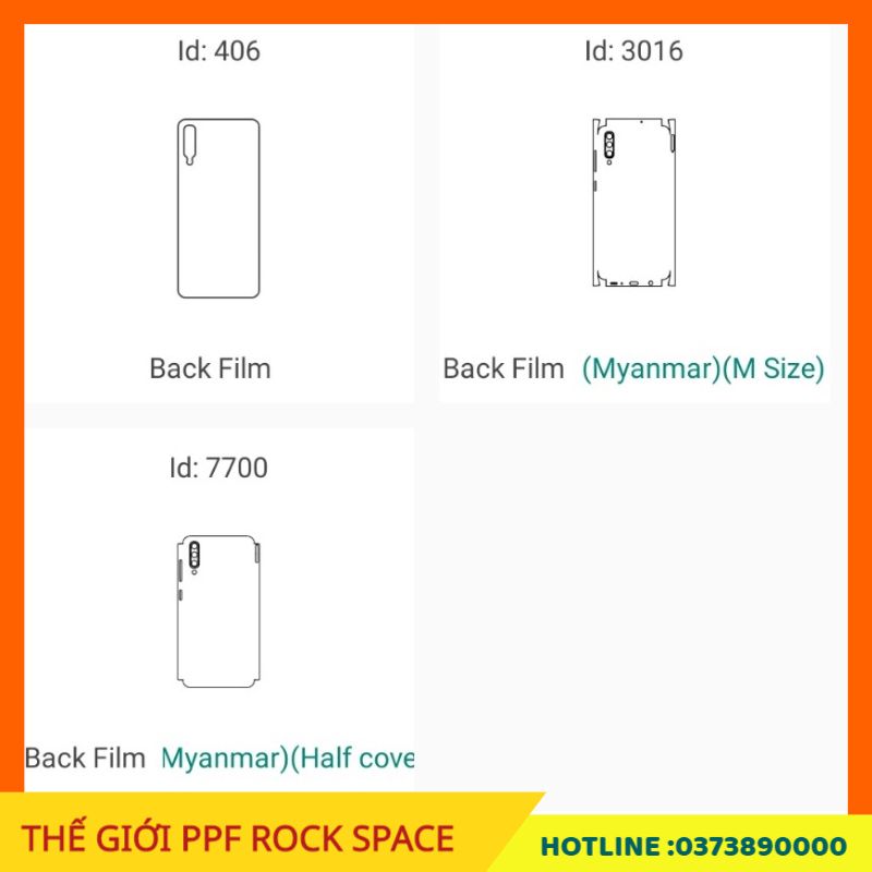 Dán màn hình PPF Samsung Galaxy A70 ( Có Mặt trước, Mặt Sau, Full bộ theo lựa chọn) Rock Space