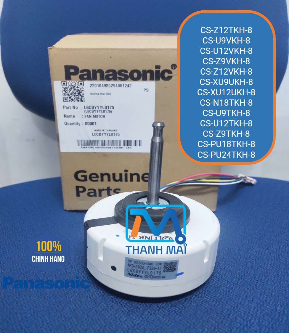 Motor quạt dàn lạnh panasonic z12tkh-8//u9vkh-8//u12vkh-8//z9vkh-8//z12vkh-8//xu9ukh-8//xu12ukh-8//n18tkh-8