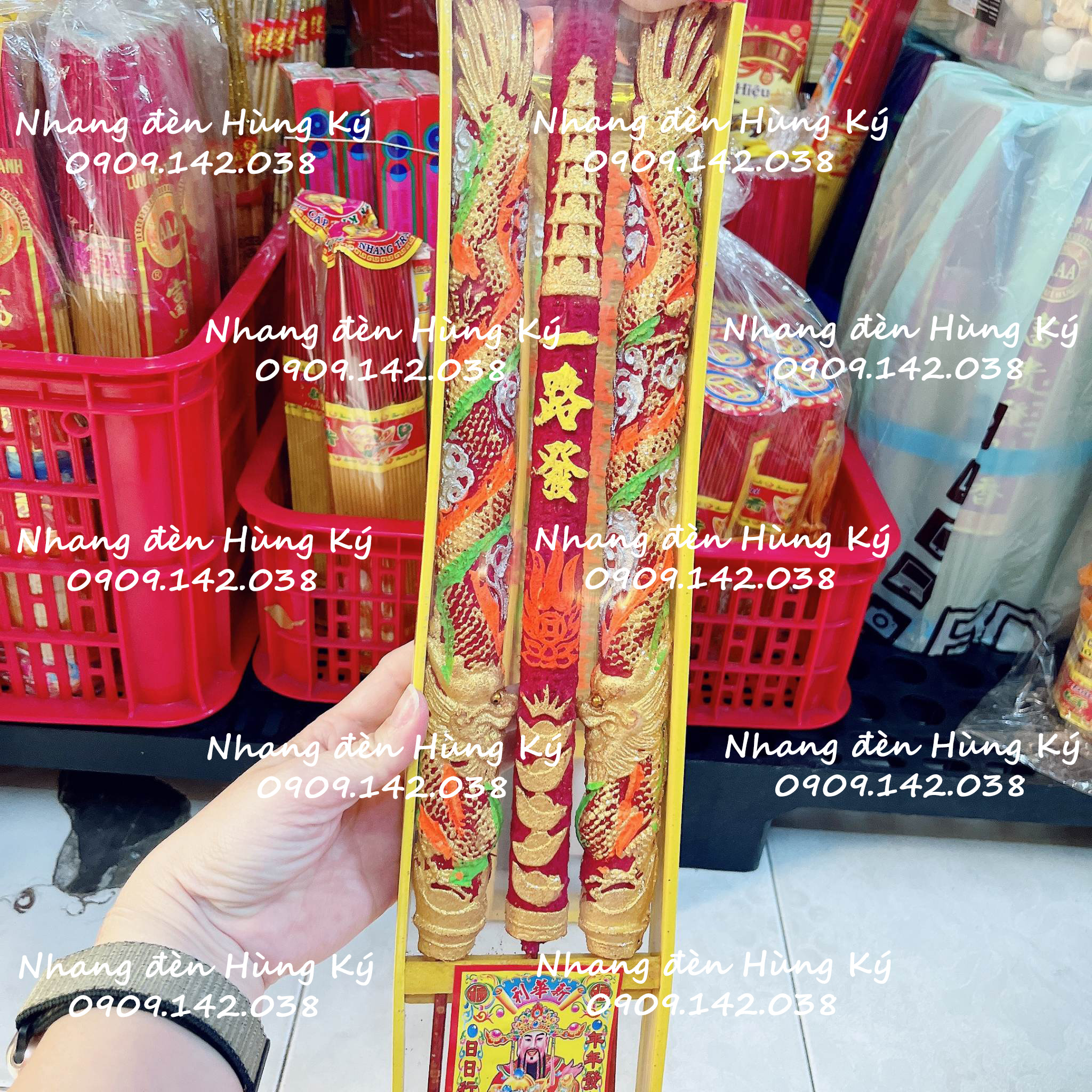 Nhang rồng lá 3 cây 5 tấc đứng tàn
