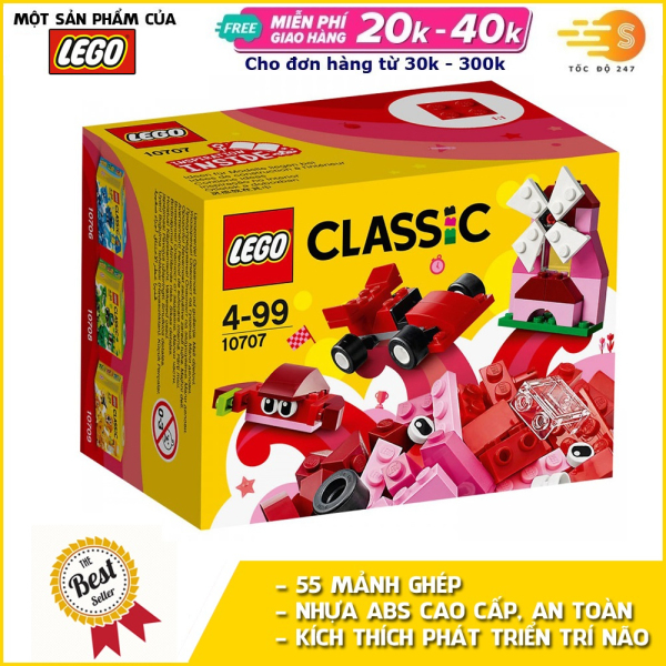 Bộ đồ chơi lắp ráp 55 mảnh ghép Lego Classic 10707 (màu đỏ)
