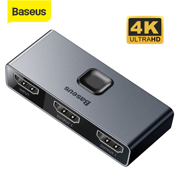 Baseus HDMI2.0 Splitter 4K 60Hz Bi-Direction HDMI Switch 1 in 2 or 2 in 1 HDR HDMI Audio Adapter for PS4 TV Box HDMI Switcher