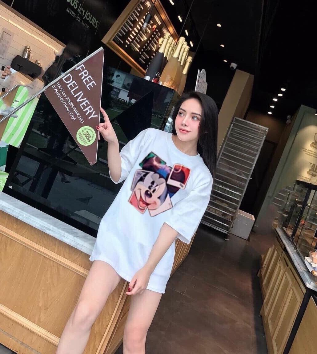 Áo thun nữ in hình Mickey xinh xắn