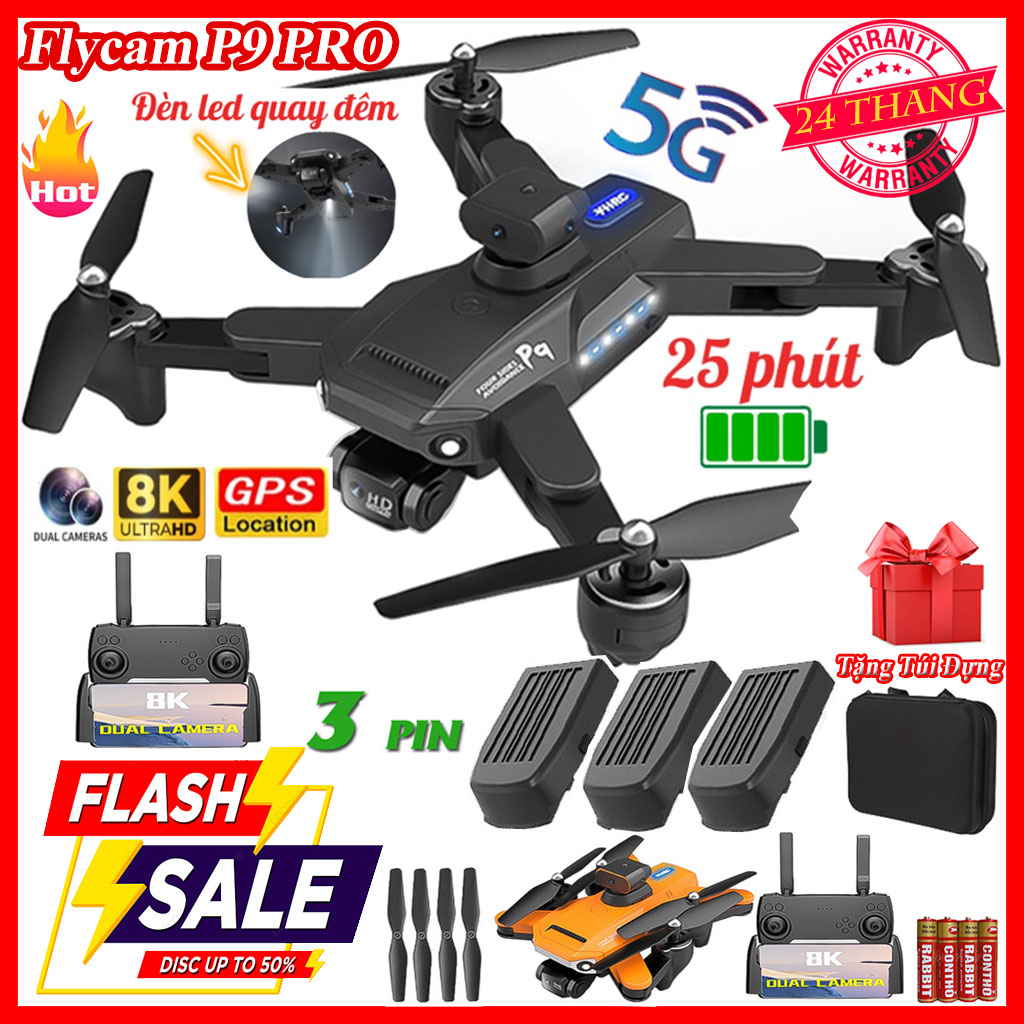 flaycam P9 Pro camera kép thời gian bay lên đến 25 phút hỗ trợ 4K bay cao