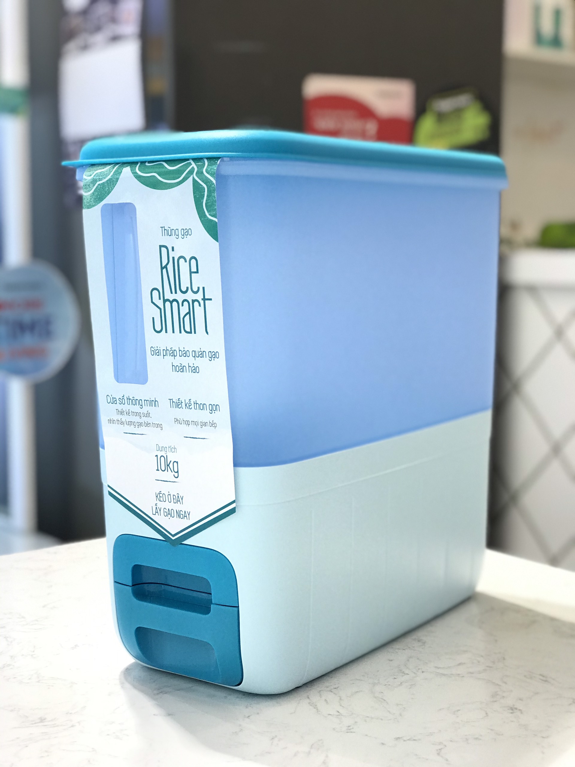 Thùng Gạo Tupperware Rice Smart Aqua 10kg