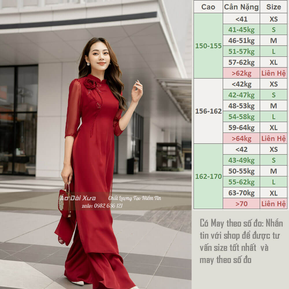 Áo Dài Cách Tân Nữ Tay Lỡ Thủ Công MA05
