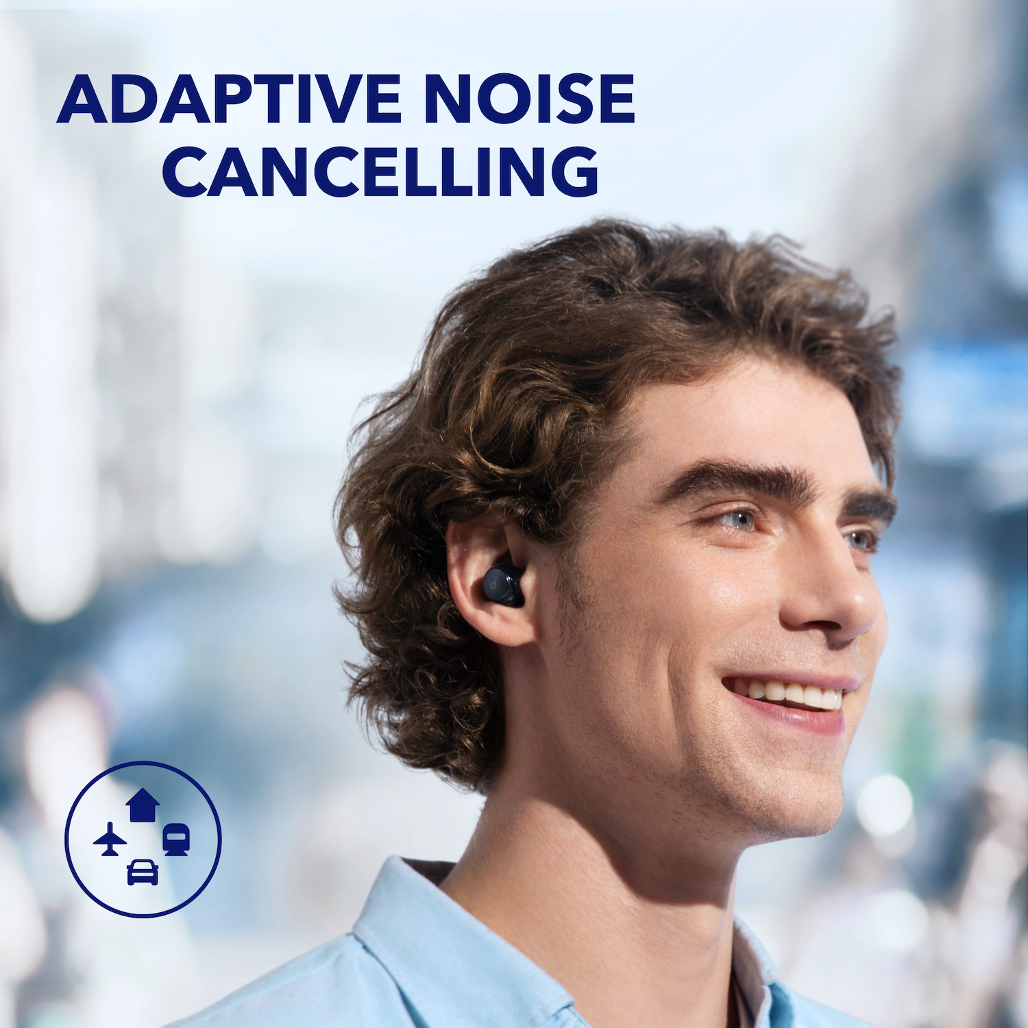 Soundcore by Anker Space A40 Earbuds Bluetooth 5.2 Auto-Adjustable ANC Wireless Earbuds 50H Playtime Hi-Res Sound Headsets Wireless Charging Headphone