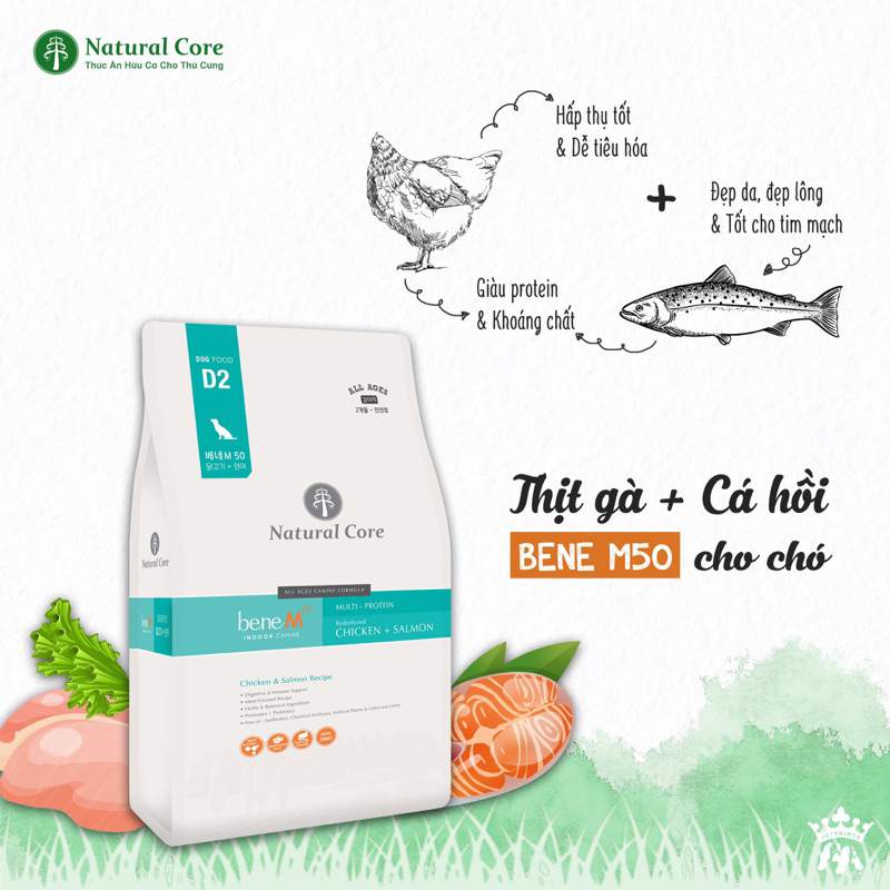 Túi 5kg ăn hạt natural core bene m50 - thịt gà & cá hồi