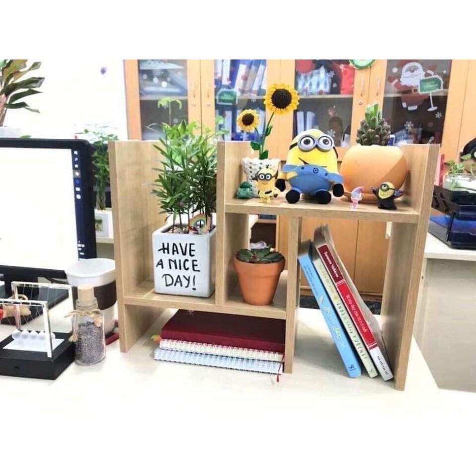KỆ SÁCH GỖ ĐỂ BÀN ĐA NĂNG ĐIỀU CHỈNH ĐƯỢC KÍCH THƯỚC. ĐTVM
