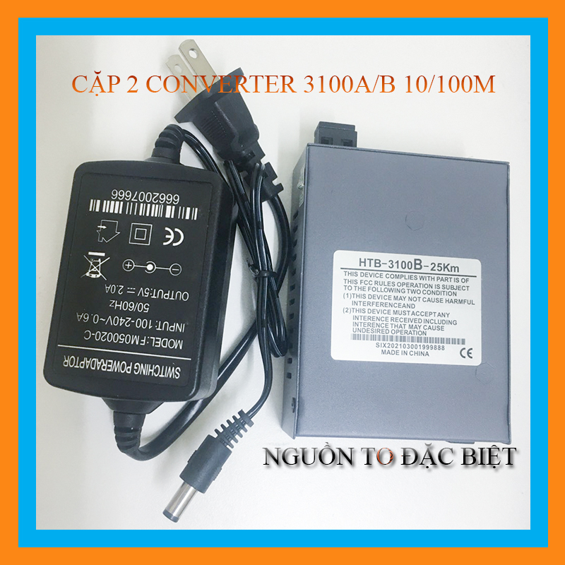 Cặp 2 Converter quang Bộ chuyển đổi quang điện NetLink HTB 3100 AB