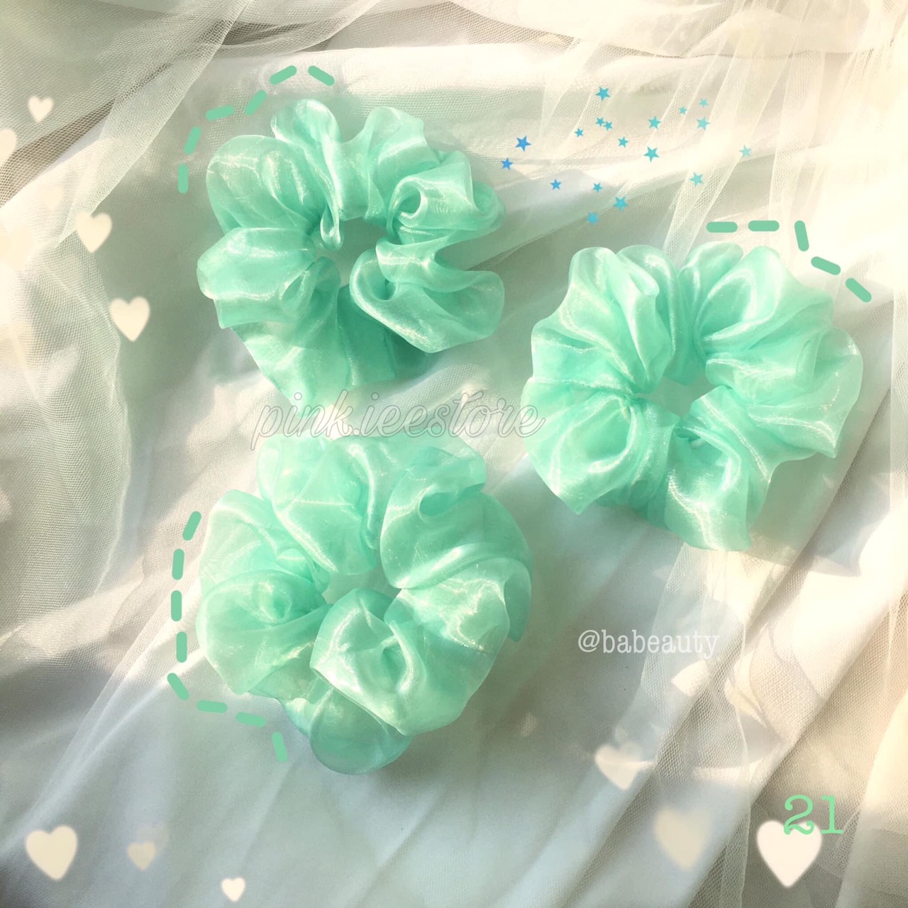 SCRUNCHIES VON KÍNHBẢNG 2 SIÊU ĐẸP-CỘT TÓC HOTTREND