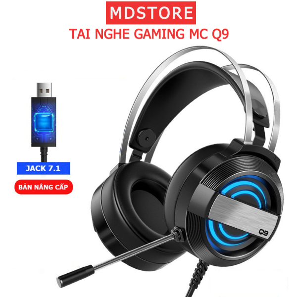 Bảng giá Tai nghe headphone chính hãng MC Q9, tai nghe máy tính, đèn led RGB đổi màu, có mic đàm thoại, hỗ trợ chơi game Phong Vũ