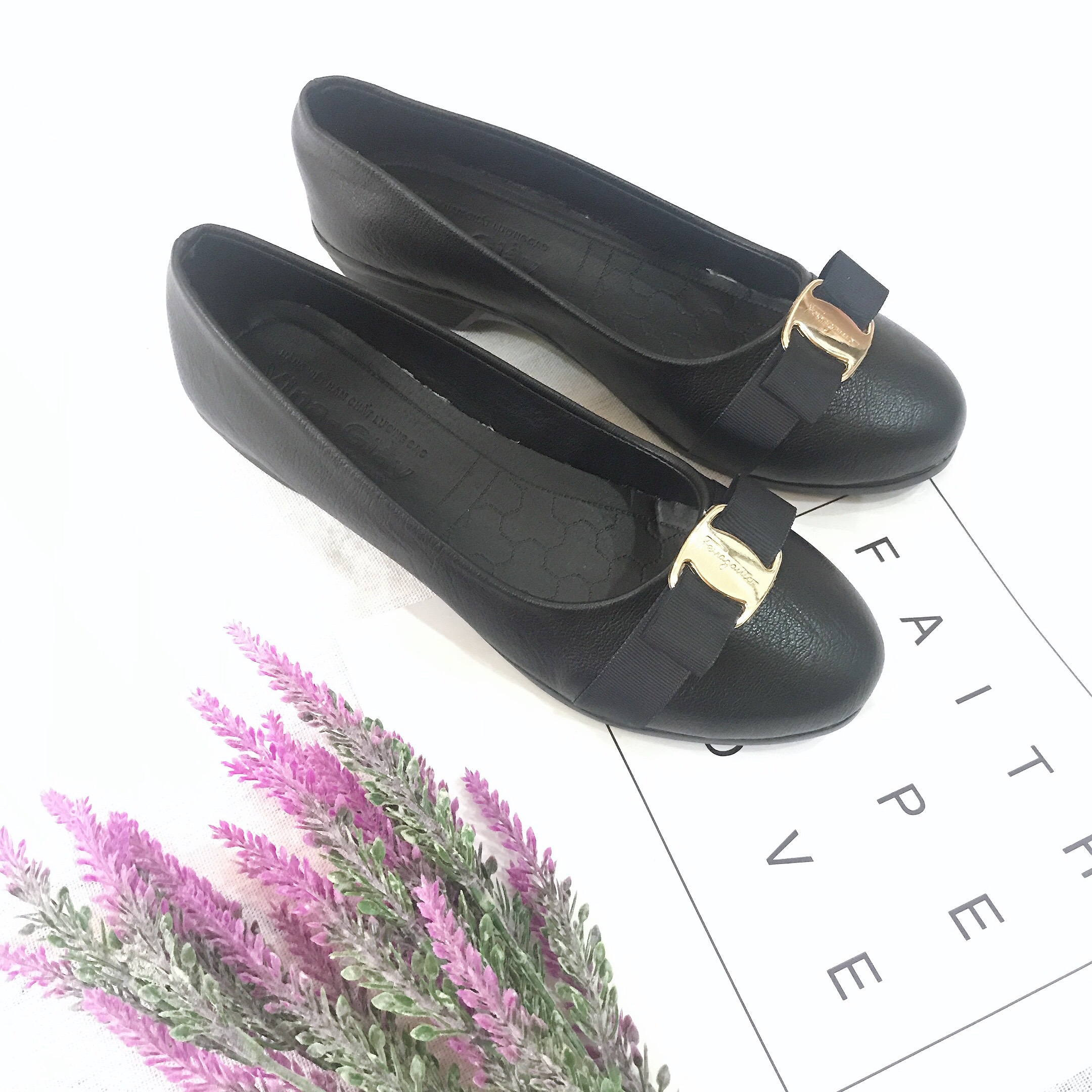 [Hoàn tiền 15%][Hình thật]-M25 Giày cao gót nữ công sở da lì gót vuông đế 4cm hàng VNXK cao cấp
